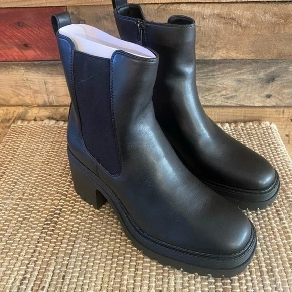 Sam & Libby Black‎ Chunky Heel Boots - Picture 2 of 12